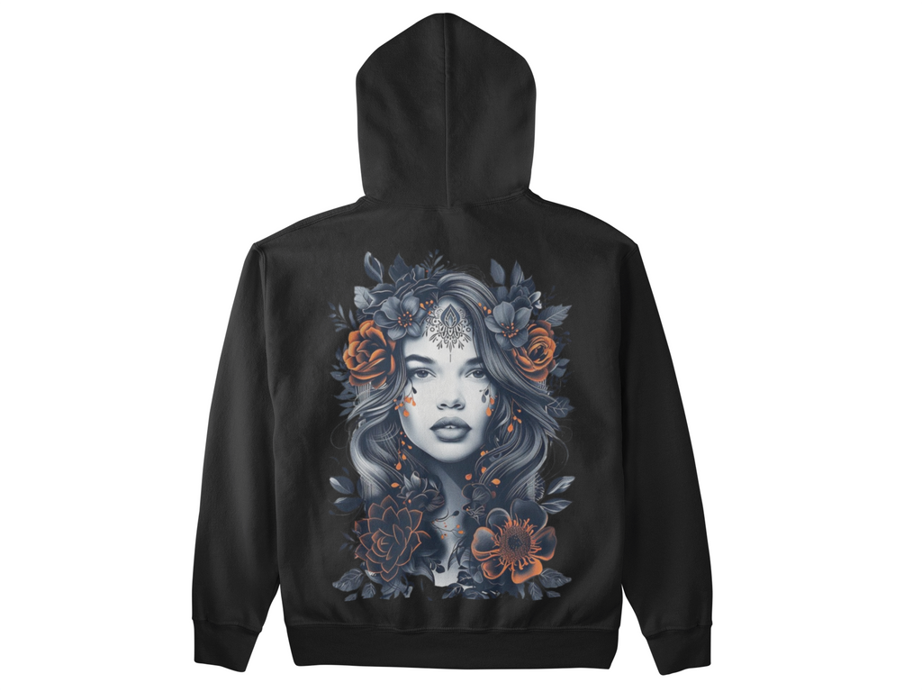 Hoodie à capuche blanc artistique pour femme – un sweat à capuche tendance, fleuri et féminin