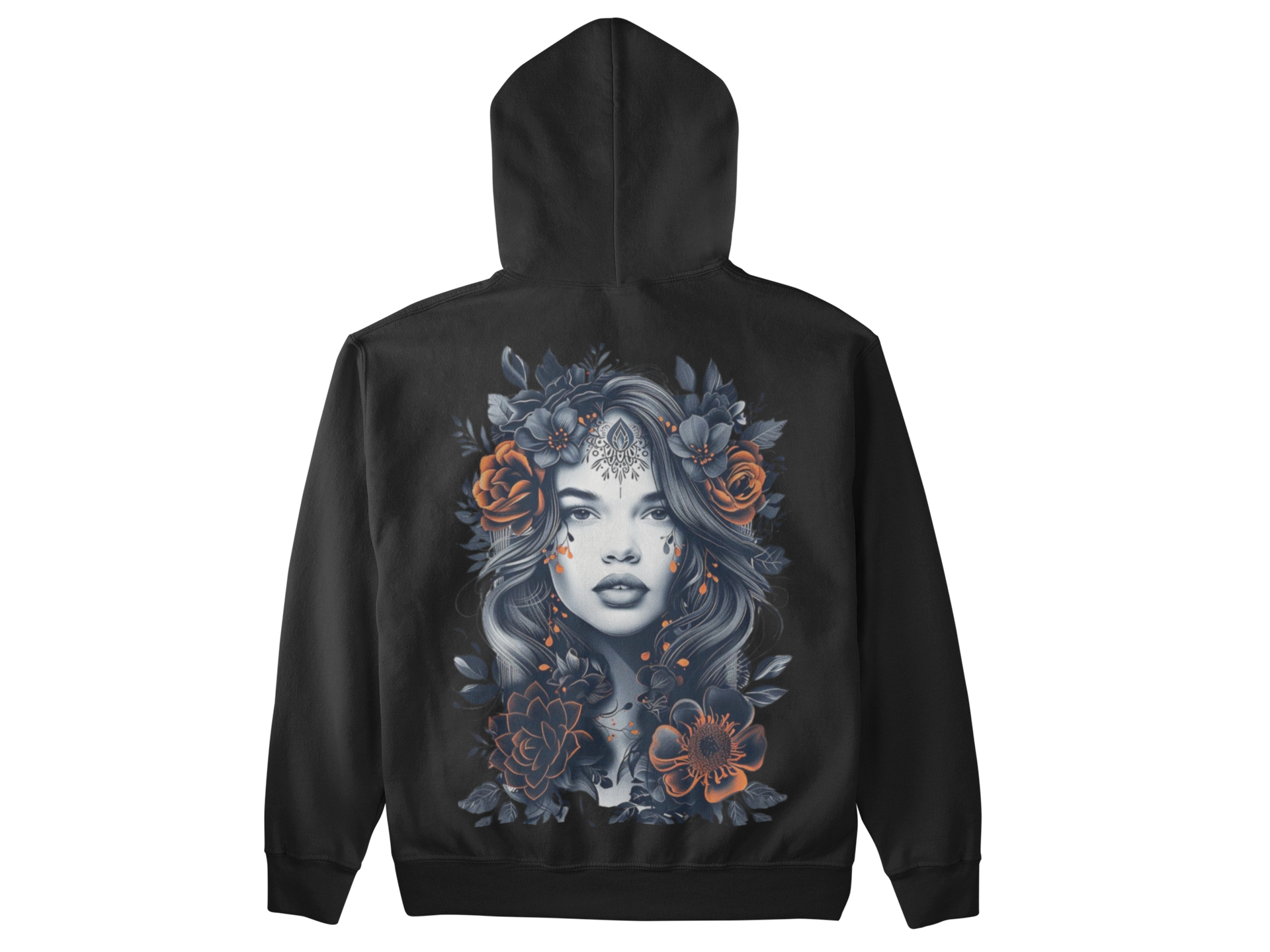 Hoodie à capuche blanc artistique pour femme – un sweat à capuche tendance, fleuri et féminin