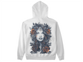 Hoodie à capuche blanc artistique pour femme – un sweat à capuche tendance, fleuri et féminin