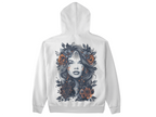 Hoodie à capuche blanc artistique pour femme – un sweat à capuche tendance, fleuri et féminin