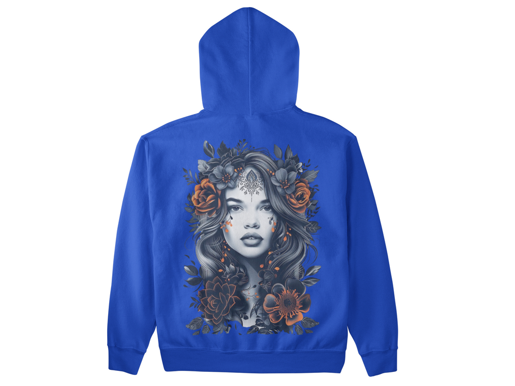 Hoodie à capuche blanc artistique pour femme – un sweat à capuche tendance, fleuri et féminin