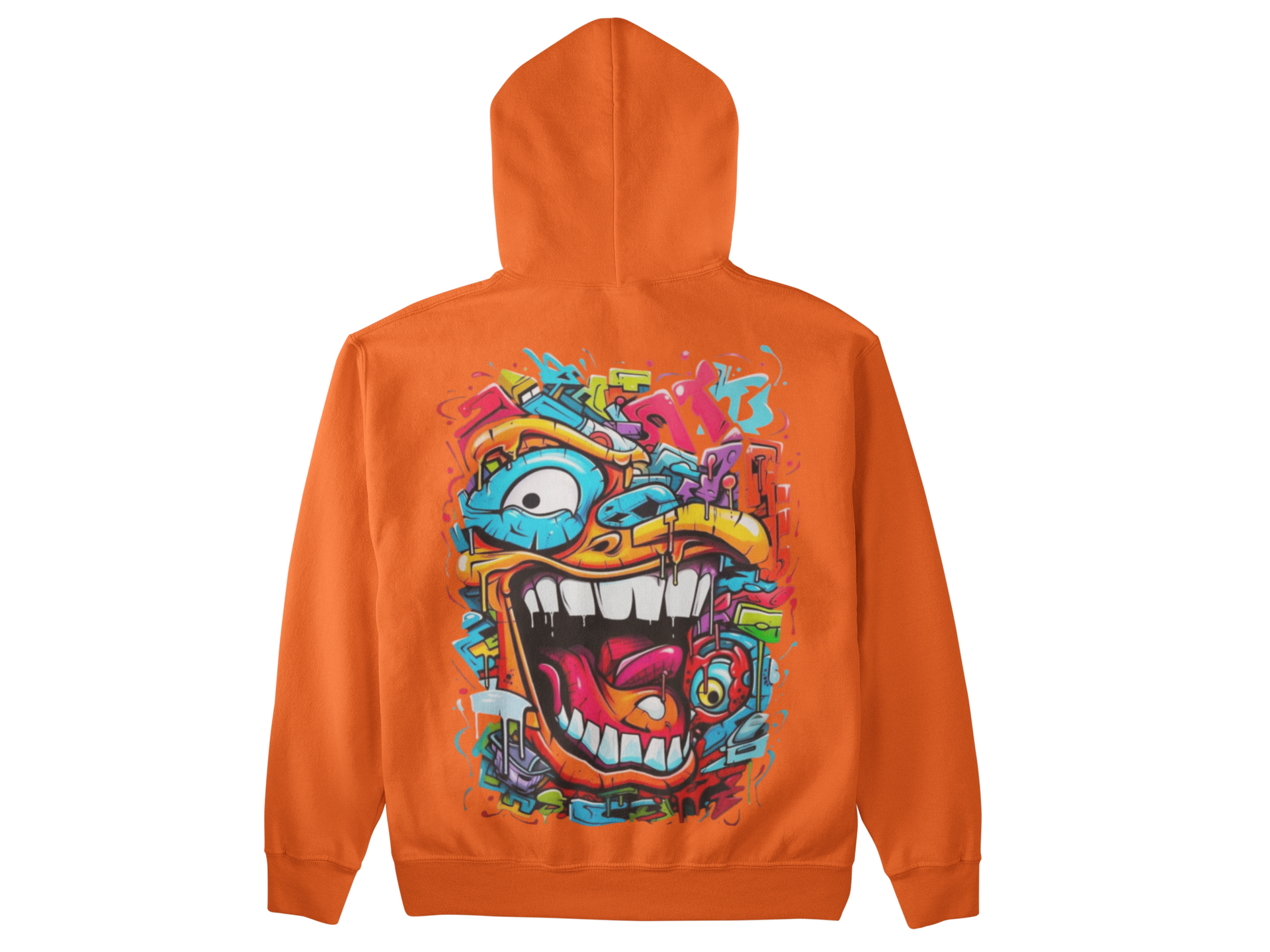 Hoodie Streetwear Artistique – Design Œil & Visage Graffiti | Unisexe