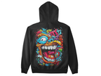 Hoodie Streetwear Artistique – Design Œil & Visage Graffiti | Unisexe