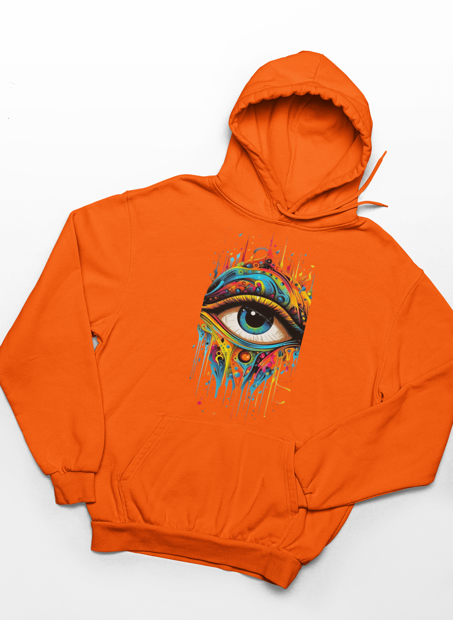 Hoodie Streetwear Artistique – Design Œil & Visage Graffiti | Unisexe